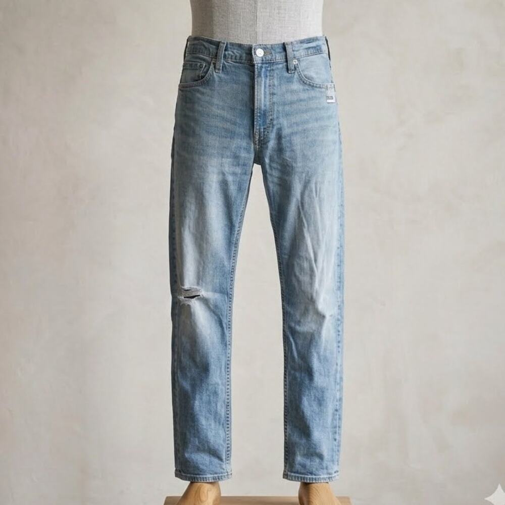 Levi's Men's 513 Slim Straight Distressed Jeans Blue Denim W32 L30